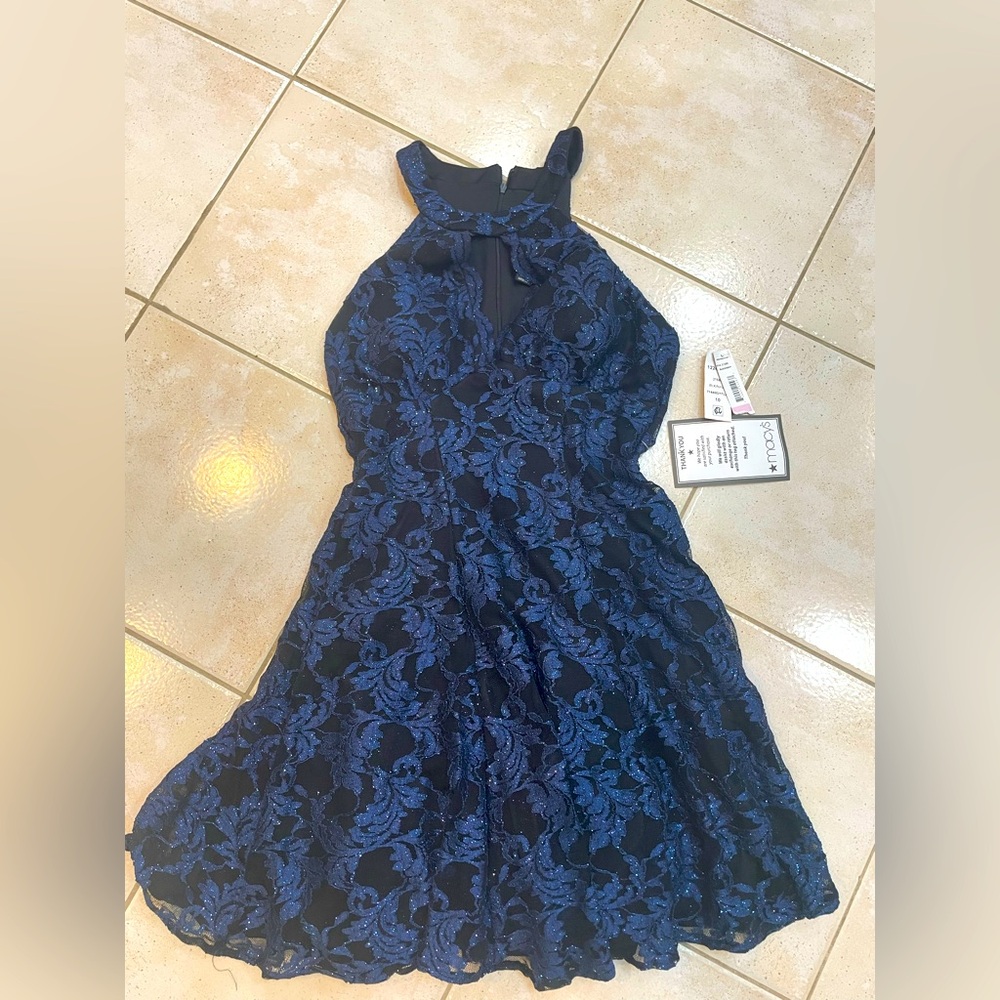 Night Way Collections Navy Lace Kids Dress